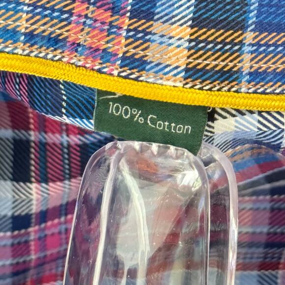 Robert Talbott Men's Casual Shirt Button Up Navy Blue Plaid Classic - Picture 6 of 8